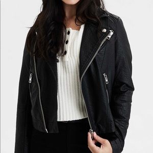 American Black Faux Leather Moto Jacket